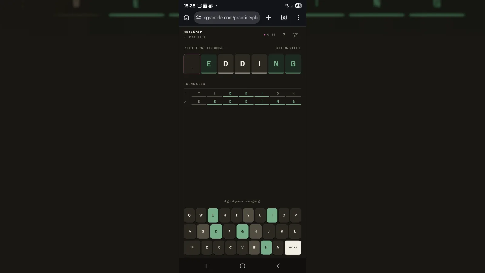 Ngramble screenshot 2